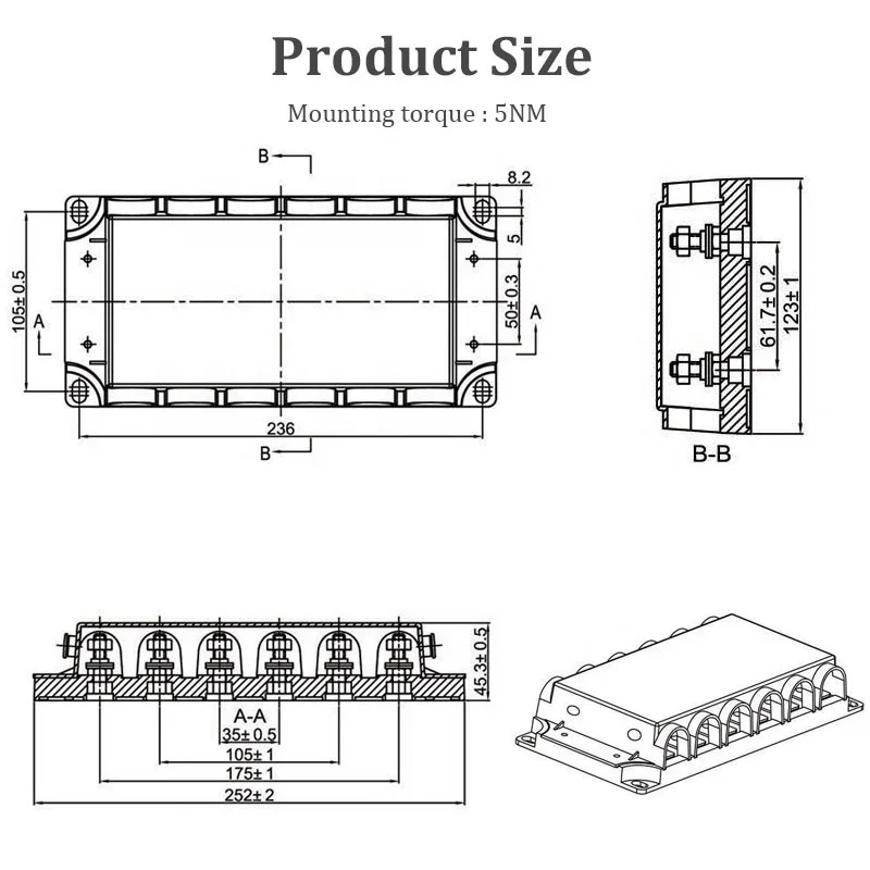 Waterproof 6 way Car Automotive Auto Bolt down Bolt on Screw Type MIDI ANS Mega ANL Fuse Box Block Holder