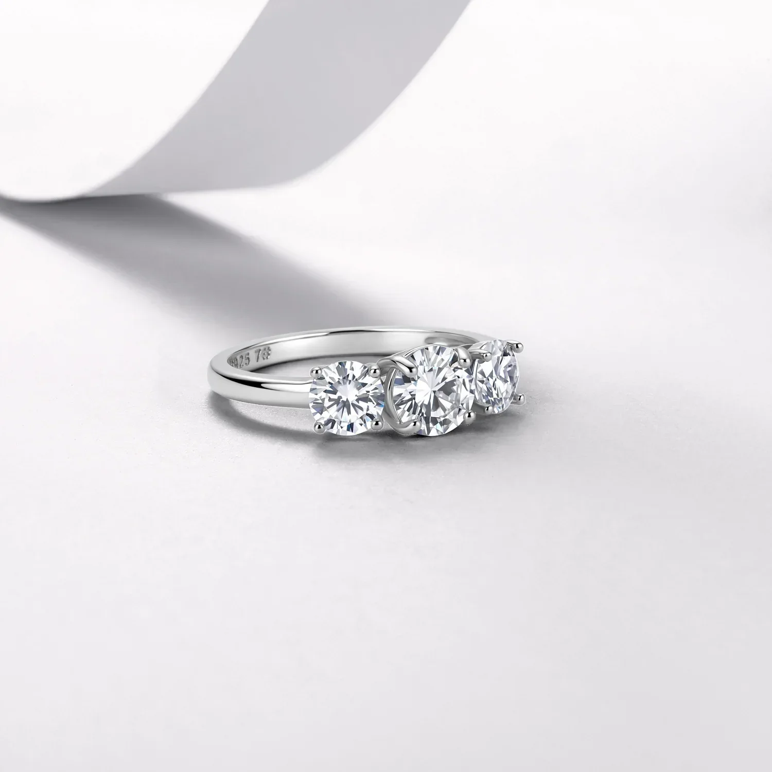 925 Sterling Silver Moissanite Band Ring for Women • Closed Design • White Gold Plated • Rose Gold Plated • Yellow Gold Plated •