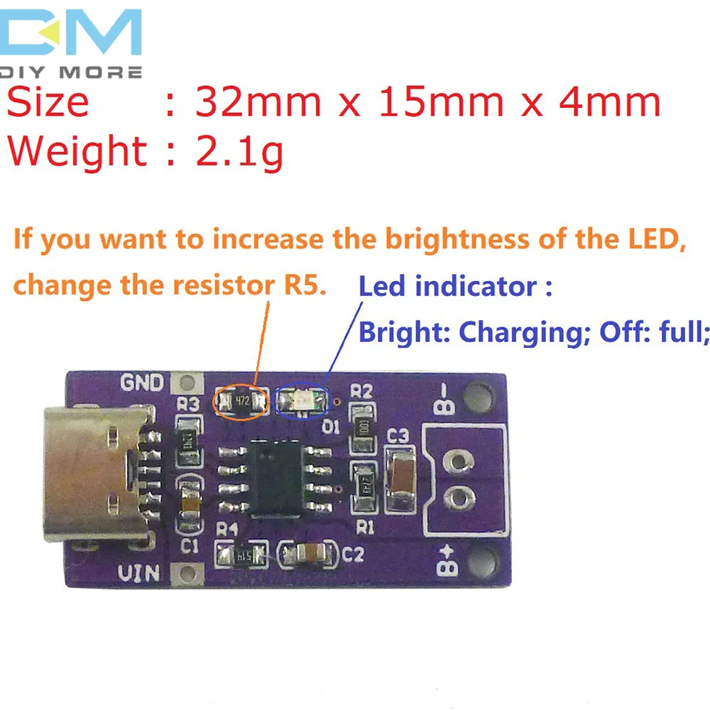 NiMH Rechargeable Battery Charger Module TYPE-C 1S 2S 3S With Status Indicator and Dual Protection Functions For Solar Charging