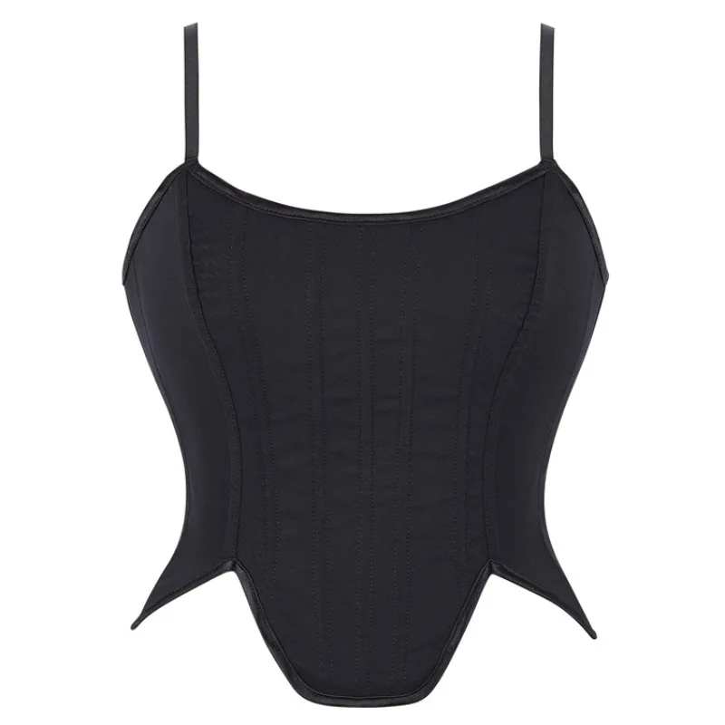 

Модный сексуальный корсет без рукавов с открытыми плечами, укороченный топ, жилет, женское нижнее белье, бюстье с открытой спиной, однотонный топ