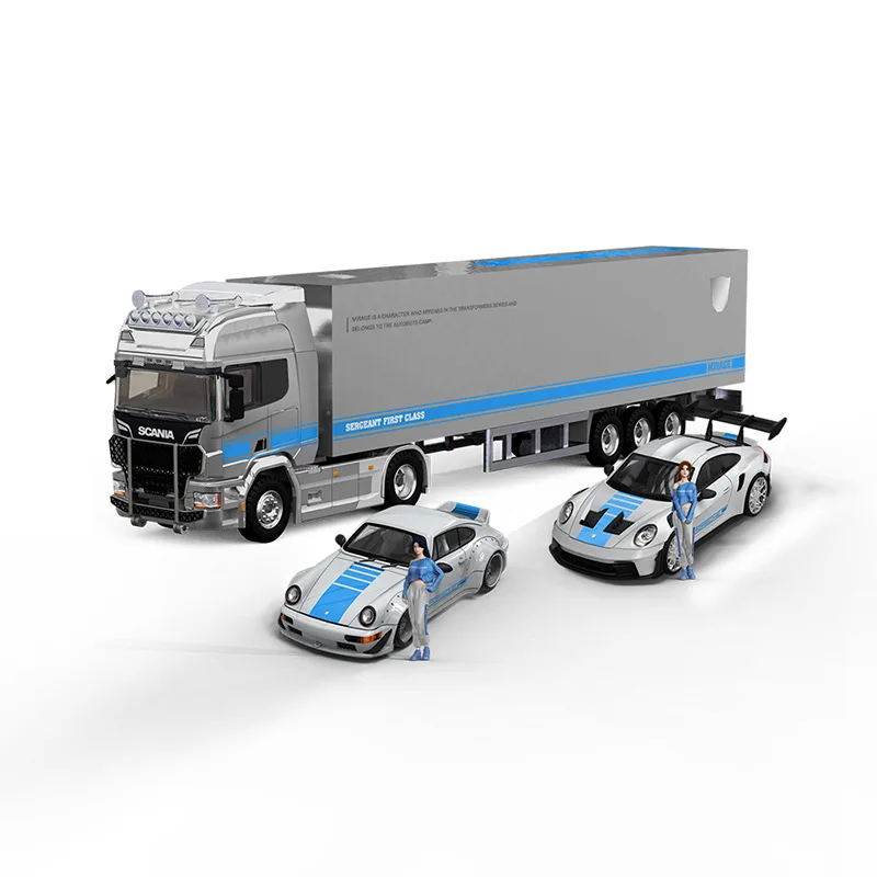 

1:64 Porsche 964 992 Scania container truck Phantom series simulation alloy car model