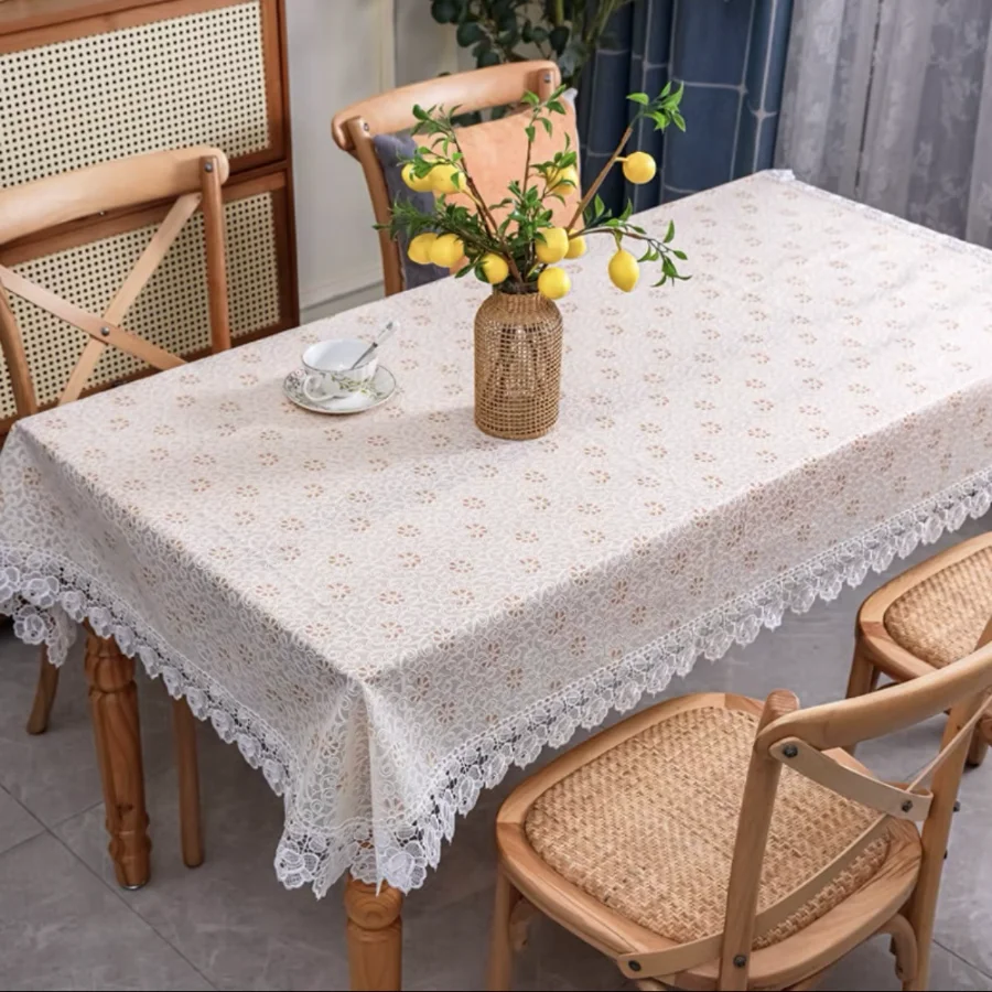 European Tablecloth Waterproof, Oil A Scald Resistant,And Washable Luxurious Lace LaceTablecloth For Hotel Household Table Meals