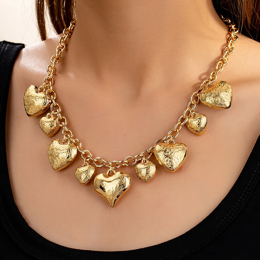 Ожерелье с подвеской в виде персикового сердца для женщин, элегантное ретро-подарок на праздник, модные украшения N058