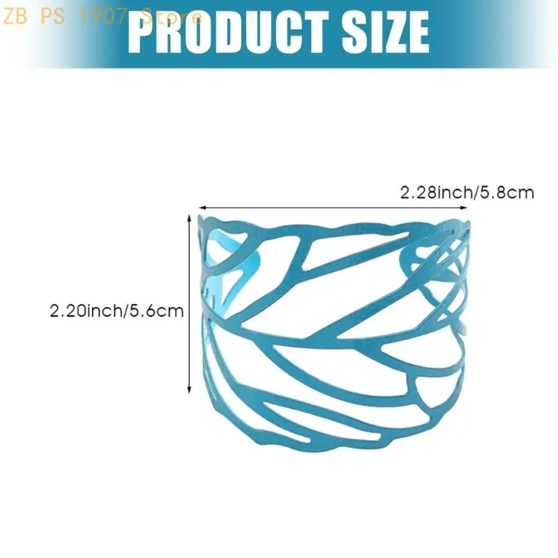 ورقة مخرمة واسعة الإسورة جريئة الرجعية مجوهرات سوار هدية أنيقة للنساء 55KA