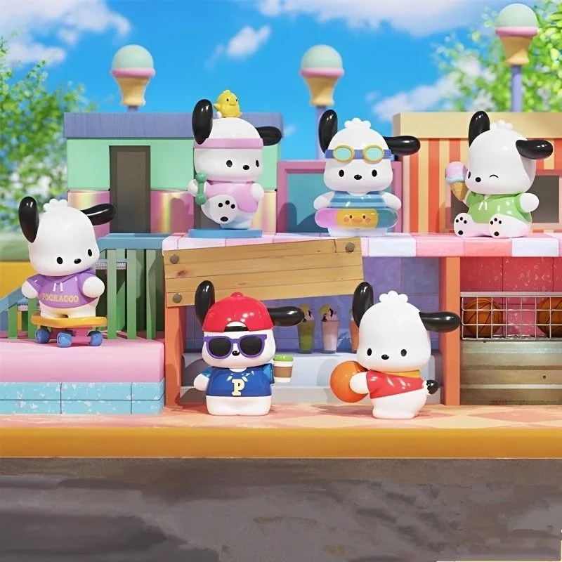 Sanrio Pochacco seria peryferyjna nowe urocze i kreatywne lalki z kreskówek figurki zabawkowe pudełko z niespodzianką modne ozdoby na biurko