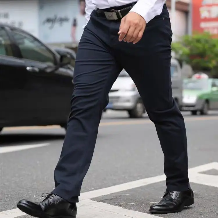 Pantaloni da uomo di grandi dimensioni da uomo grasso sottile estivo elasticizzato più pantaloni grassi più grandi pantaloni casual dritti da uomo larghi JJ431