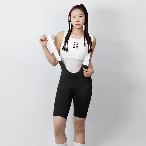 Imagen 2 del producto WOSAWE, pantalones cortos con pechera para ciclismo para mujer, pantalones con almohadilla de Gel Anti-UV para verano, pantalones con pechera para bicicleta, Baberos para bicicleta de primavera, medias ajustadas para bicicleta