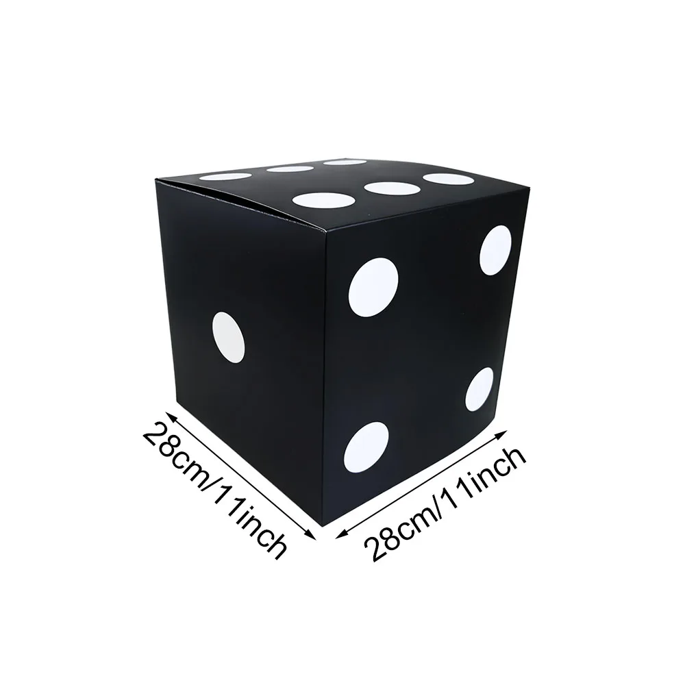 1 stücke Casino Thema Bevorzugung Boxen Dekor 28 cm Weiß Rot Schwarz Casino Würfel Boxen Casino Spiel Nacht Las Vegas geburtstag Party Dekoration – Detail 3