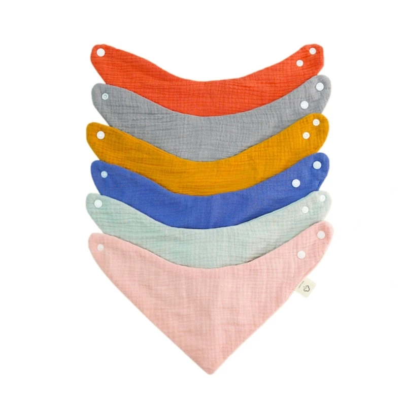 5Pcs/6Pcs Cotton Bibs Newborns Toddlers 6 Layer Bandana Bibs Baby Burp Cloth Absorbent Feeding Bibs 6 Layer Bibs