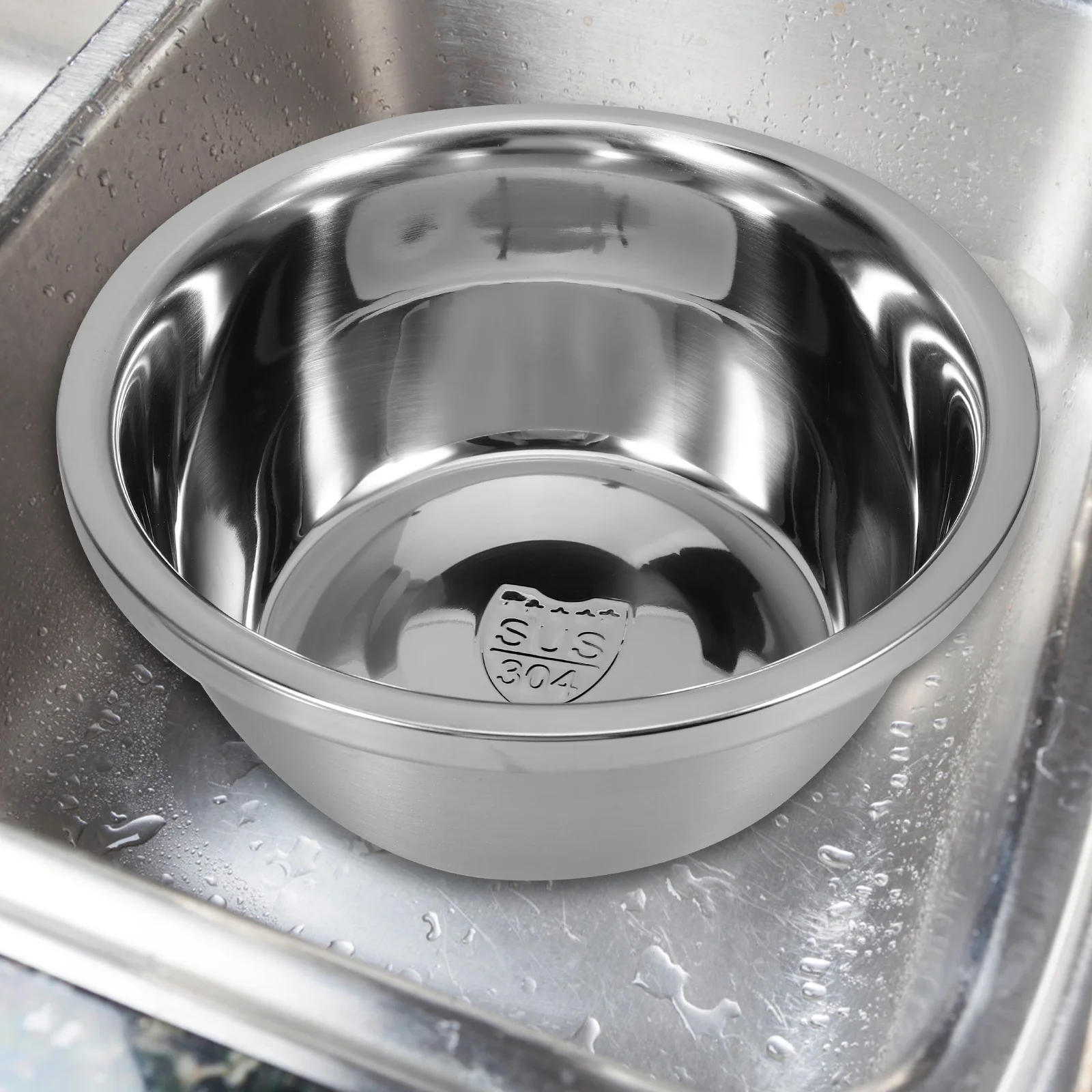 

Stainless Steel Freshness Preservation Bowl Medium Round Kitchen Vegetable Washing Draining Basin Mixing Salad Container