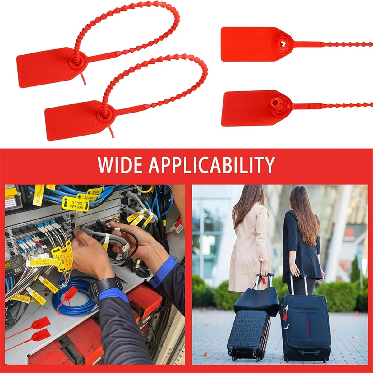 ABJZ 500 шт. пластиковые уплотнения для тампера, завязки на молнии для огнетушителей, пустые защитные бирки, самоблокирующиеся вывески, уплотнение для прицепа и грузовика