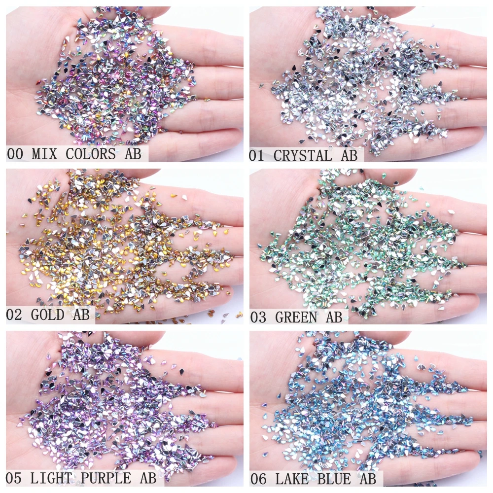 

1.5x3mm 10000pcs Drop-shaped Shiny AB Colors Nail Stickers High Shine Sparkling Naill Diamonds Glitter Decoration Decals