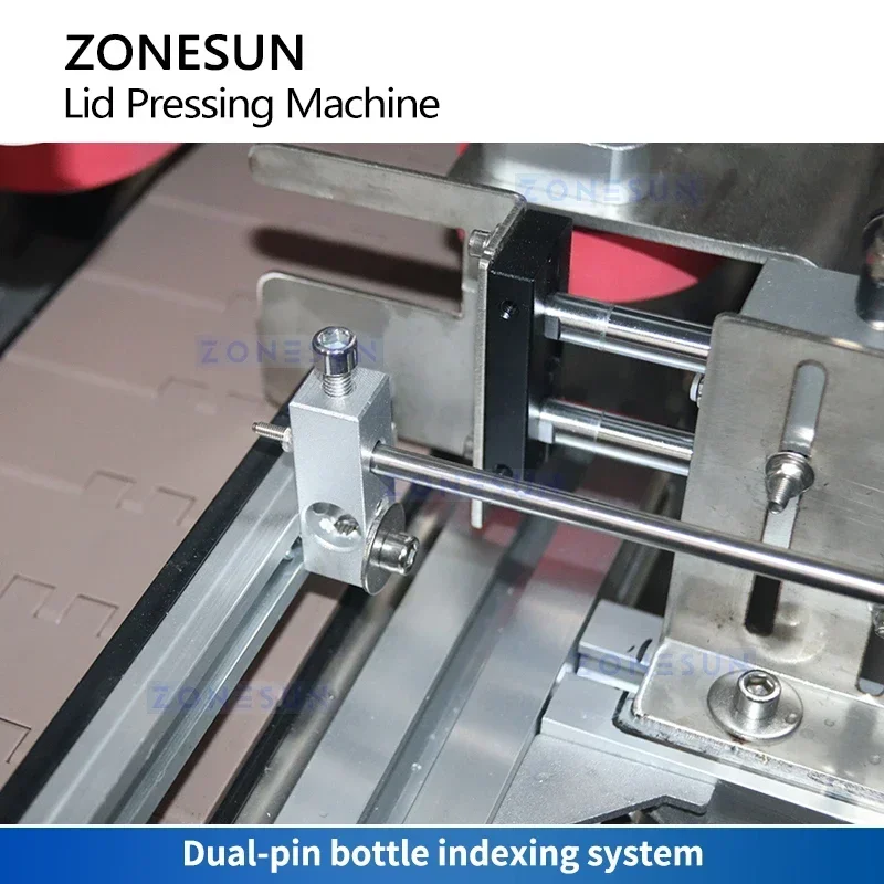 Zonesun ZS-VTYG01 máquina automática de prensagem de tampa de balde de embalagem de alimentos com alimentador de tampa de garrafa máquina de selagem