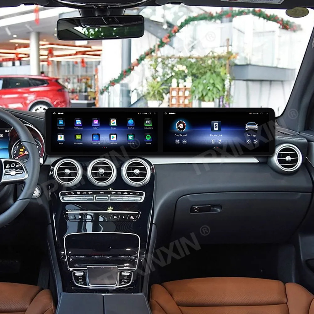 

Автомобильный радиоприемник CarPlay с GPS-навигацией и двойным экраном для Mercedes-Benz GLC C 2019-2020 NTG5.5 Android 13, мультимедийный плеер, стерео авто