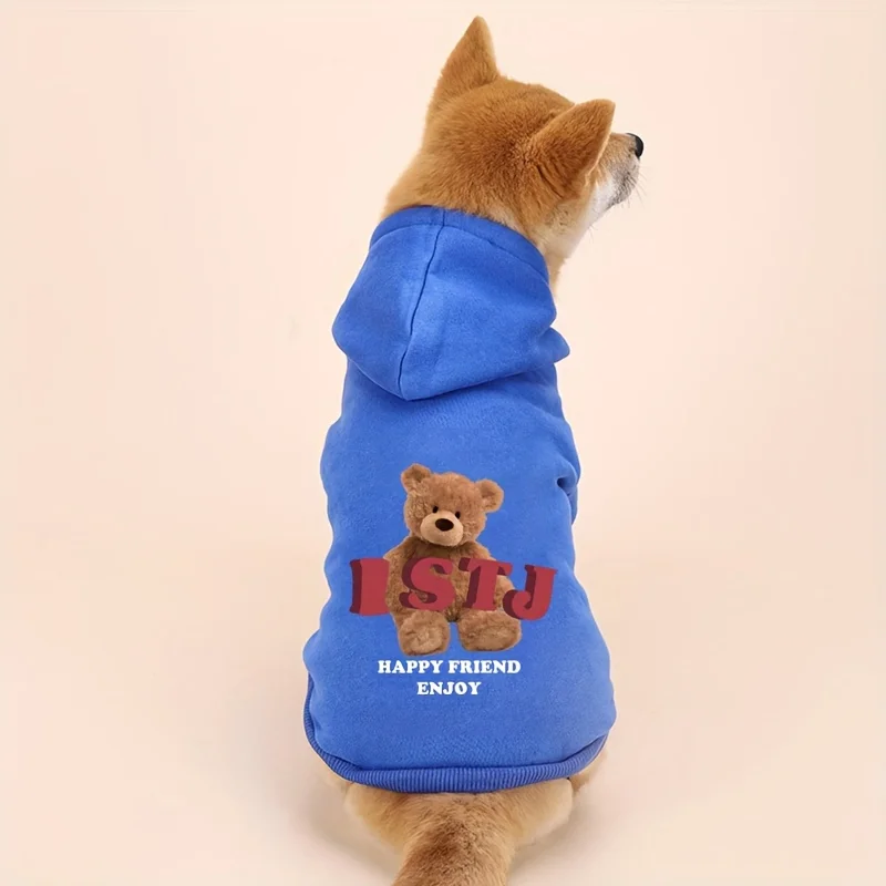 الشتاء كلب الملابس الكلب هوديي دافئ لطيف MBTI الدب نمط القط والكلب مع نفس البلوز في الهواء الطلق الكلب في الهواء الطلق البلدغ أجش
