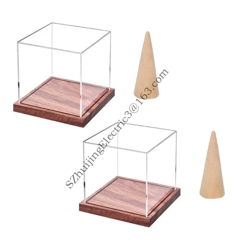 Sturdy Acrylic Rings Display Stand with Base Championship Rings Case Portable for Sports Accessory Storage