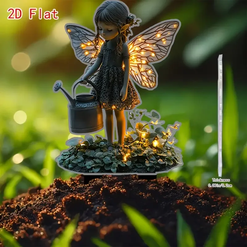 1PCS Elf Girl Watering Theme Garden Decoration Pile Outdoor Decoration Courtyard Decoration Festival Party Decoration Gift