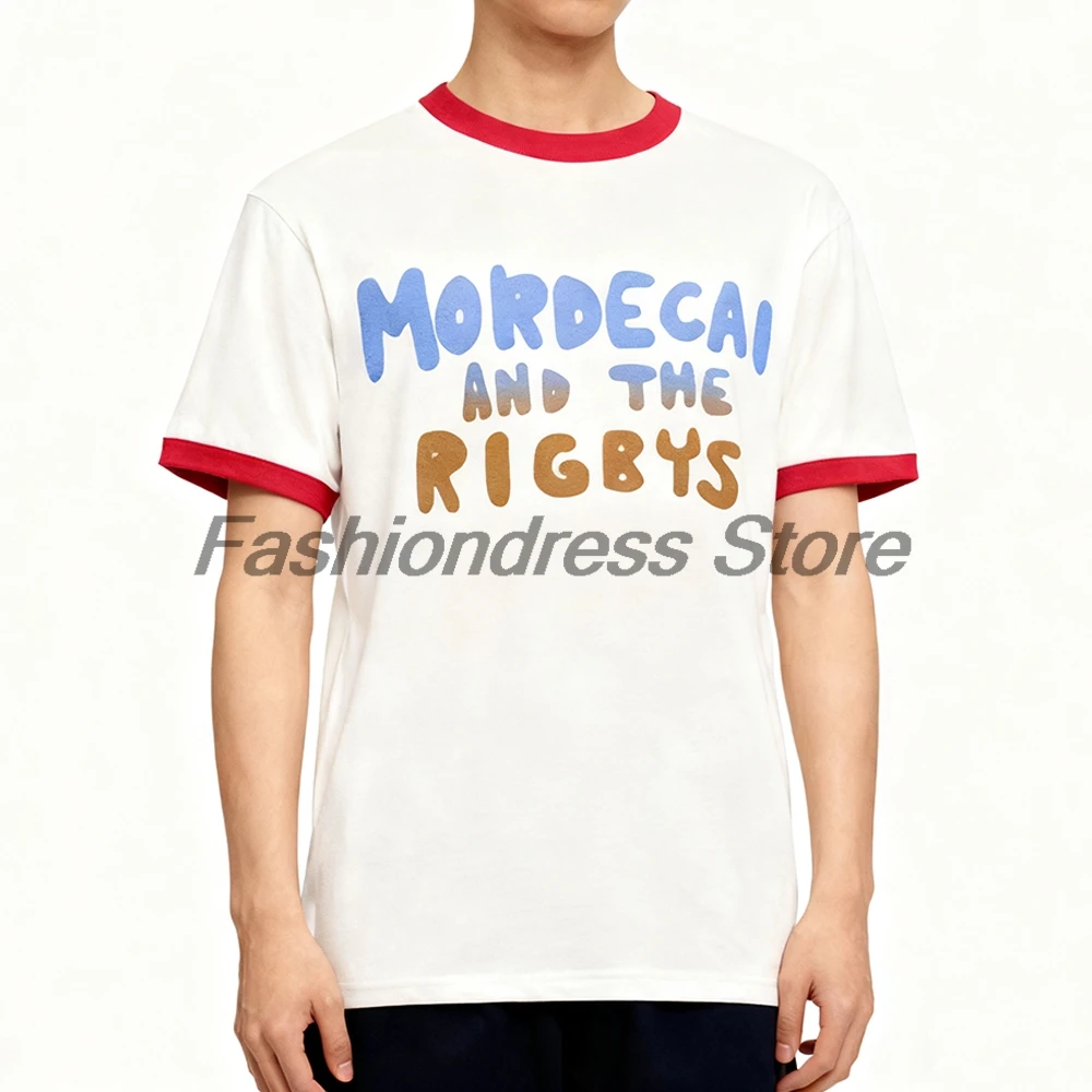 Mordecai and the Rigbys Ringer Tee Cosplay T-shirt Unisex Short Sleeve Streetwear Women Men Outdoor Tops