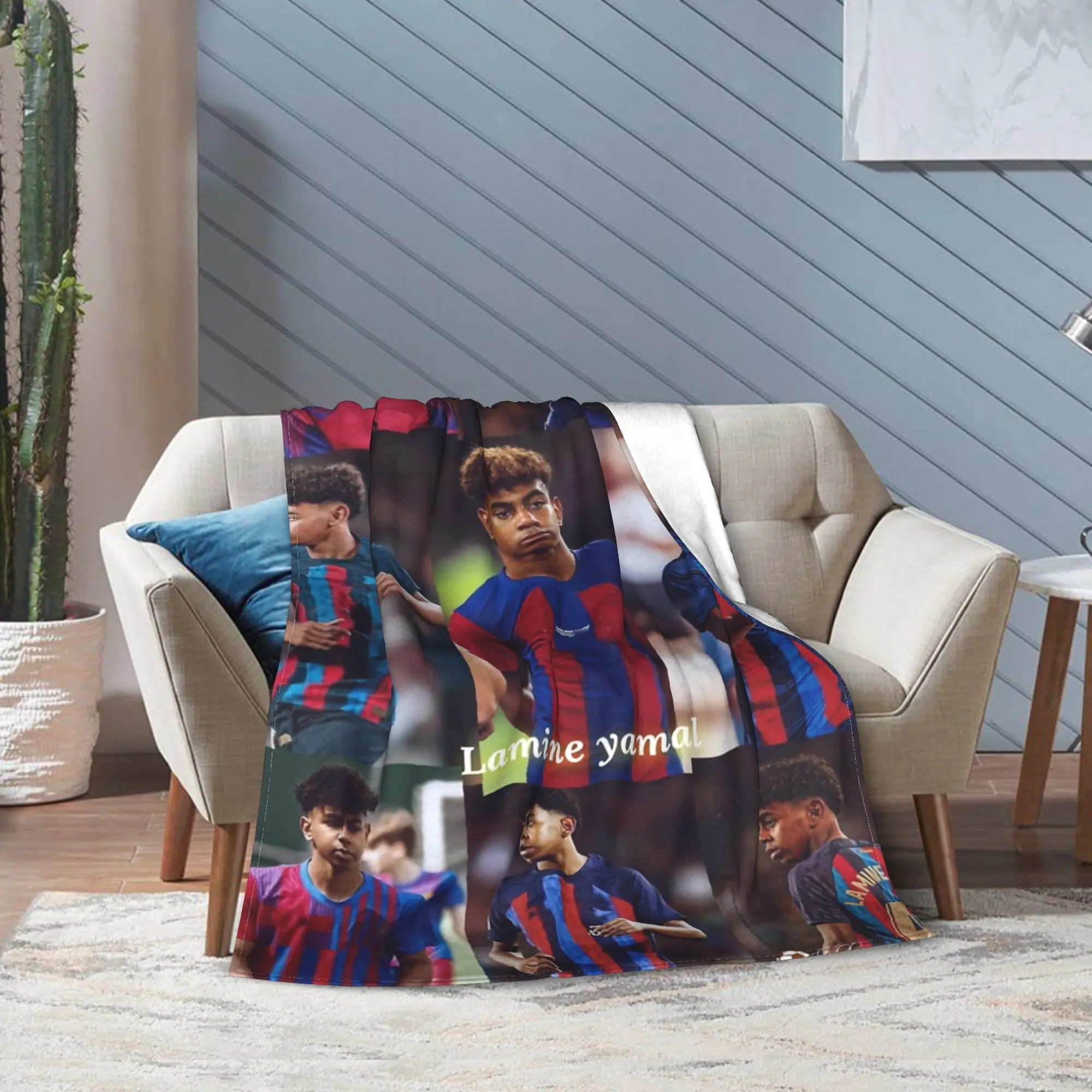 Lamine Y-Yamal Blanket Football Soccer Fuzzy Funny Breathable Throw Blanket for Home Restaurant  Winter