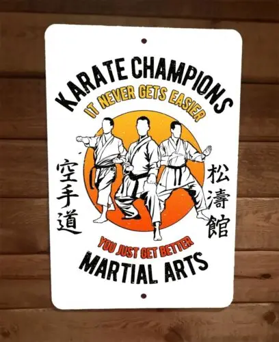 Panneau mural en métal 8x12, affiche de champion de karaté, arts martiaux, combats sportifs