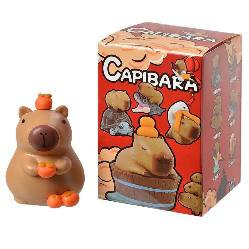 6Pcs/Set Blind Box Capybara Animals Figure Model Doll Collection Decoration Toy For Children\'s Gift