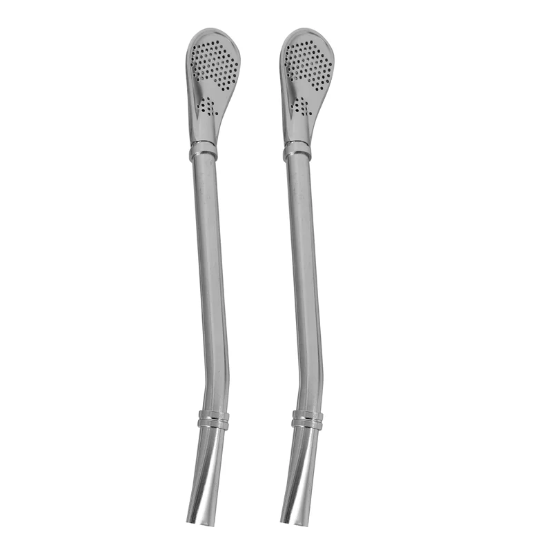 AB42 - Zestaw 4 szt. - Stal Nierdzewna Yerba Mate Bombilla Szczotka do Picia Mate z Filtrem