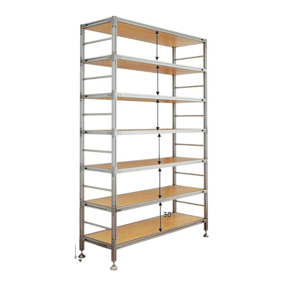 Aluminum profile rack Floor-to-ceiling solid wood partition Storage bookcase Office honor display rack Immediate storage