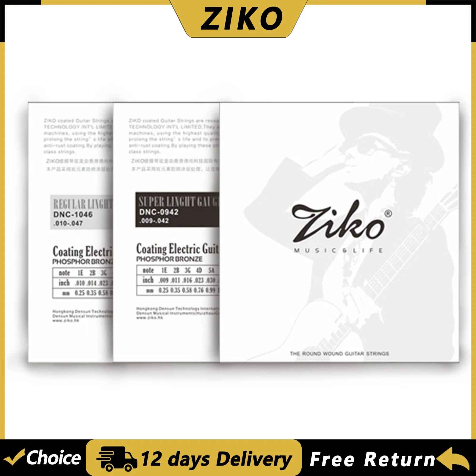

ZIKO Electric Guitar String American Nickel Wound Hexangon Alloy Core Guitarra String Electric Guitar Parts & Accessories
