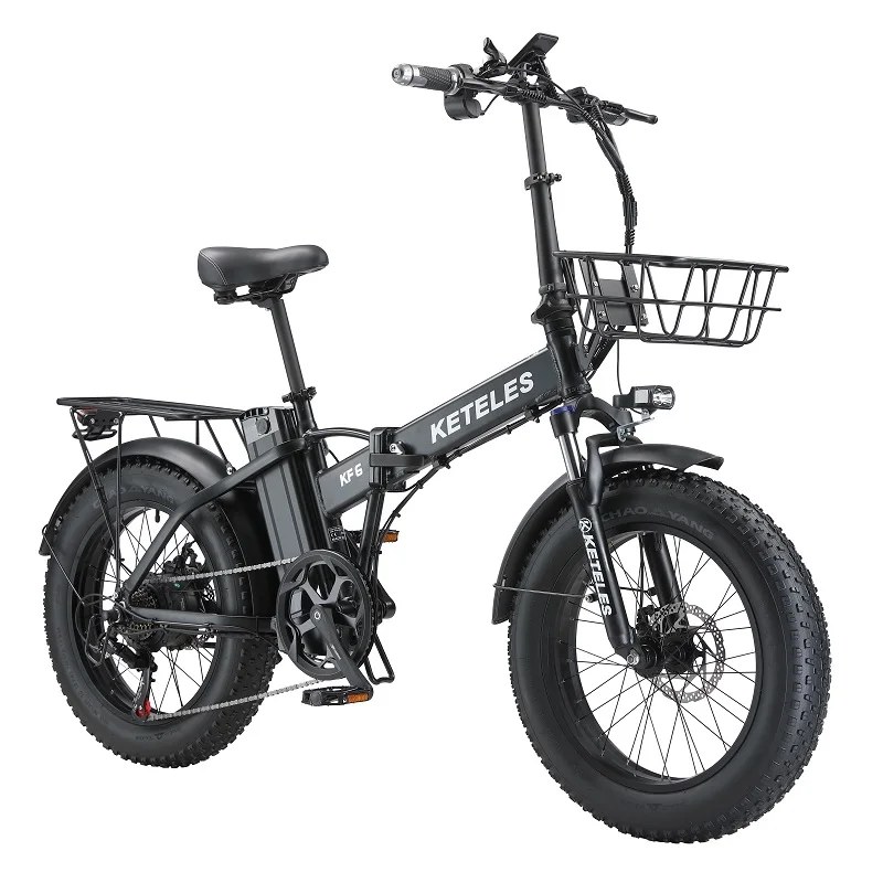 2024 KETELES KF6 20x4.0 inch Fat Tire Folding E-Bike 1000W Motor 18AH Battery Folding Electric Bike e bike folding city bicycles