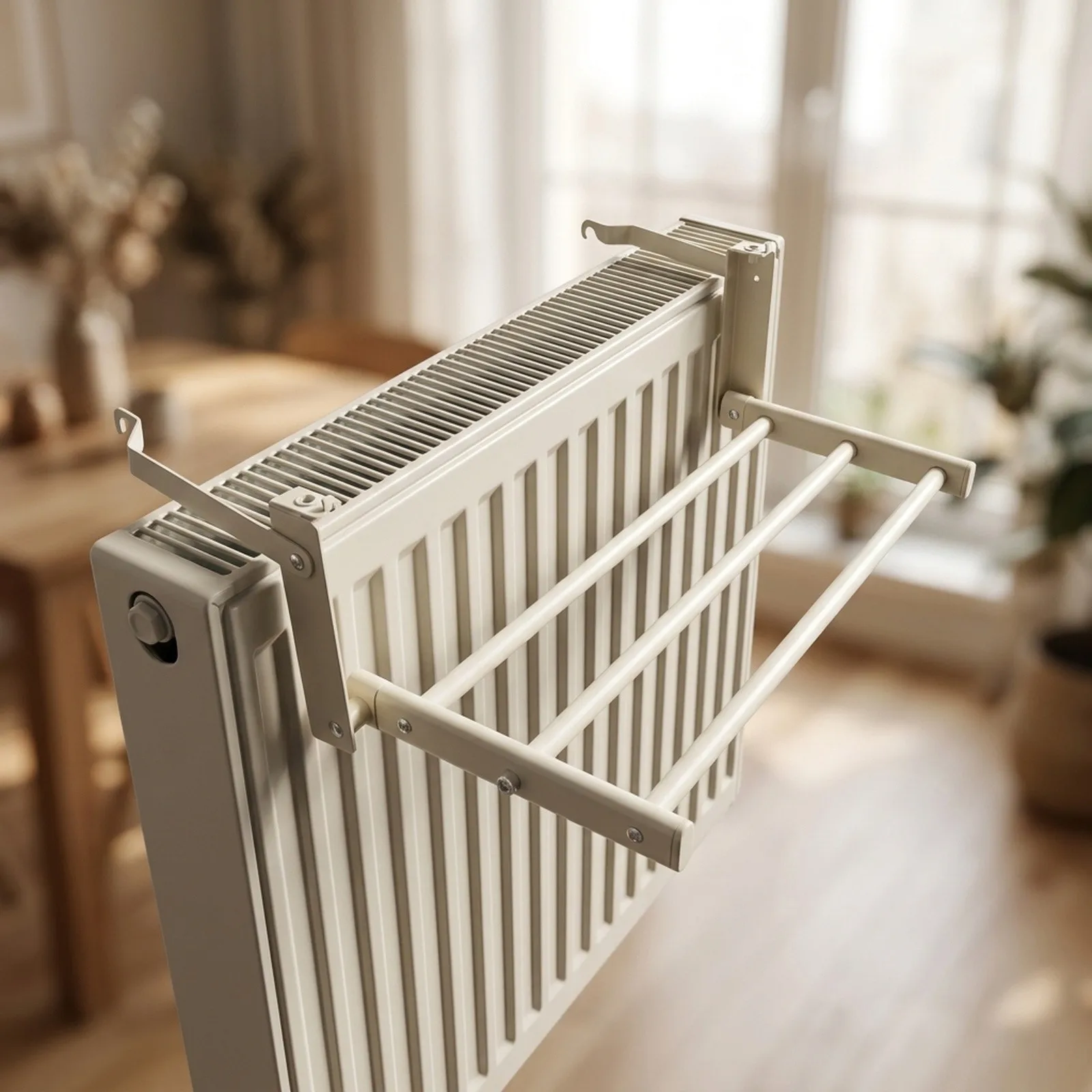 1Pcs Winter Clothes Dryer Stainless Steel Adjustable Retractable Radiator Cloth Airer Space-Saving Clothes Drying Rack