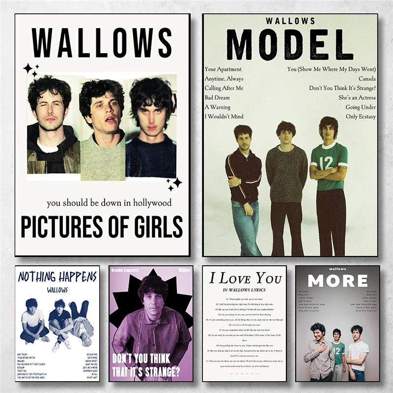Póster de música Wallows Band, álbum de nada malezas, modelo de Braeden Lemasters, impresiones, pintura en lienzo, imágenes artísticas de pared, decoración de la habitación del hogar
