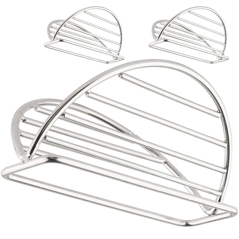 

3pcs Stainless Steel Taco Holder Pancake Stand Burrito Frame Kitchen Metal Food Display Hot Dog Shell Storage