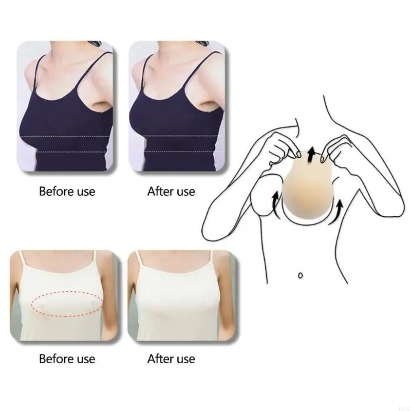 

L5YC Rabbit Ears Breast Lift Strapless Backless Sticky Bra Nippleless Covers Push Up Adhesive Invisible Pasties for Women