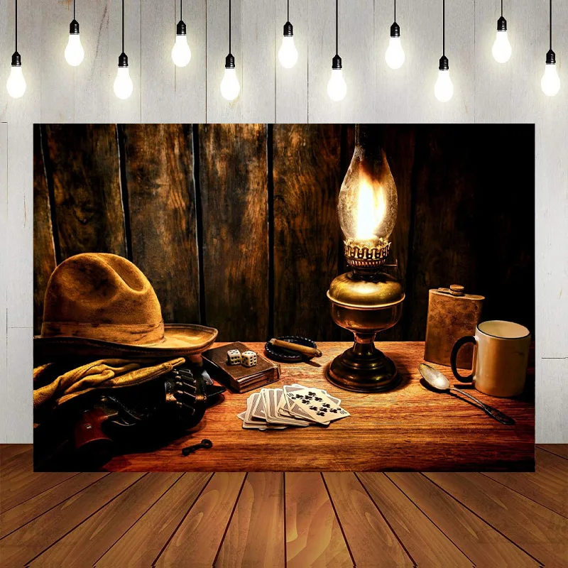 Western Cowboy Saloon Scene Setters Themed Party Backdrop Photography Wooden House Barn Banner Decoration Background