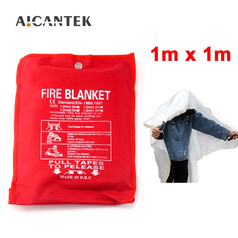 1M x 1M Fiberglass Fire Blanket Fire Flame Retardant Emergency Survival Fire Shelter Safety Cover Fire Extinguisher