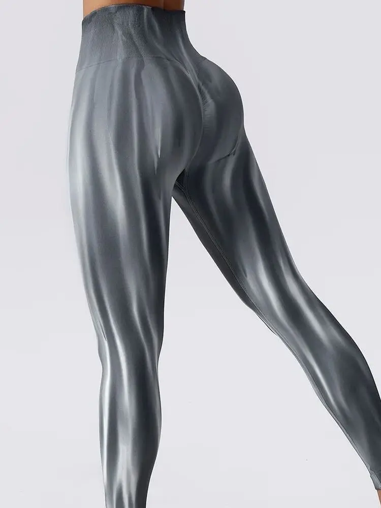 Bedruckte Leggings mit hoher Taille für Damen, enge Passform, Basisschichthose, Street Sle Dyed, hohe Taille, lange Hose, Freizeithose