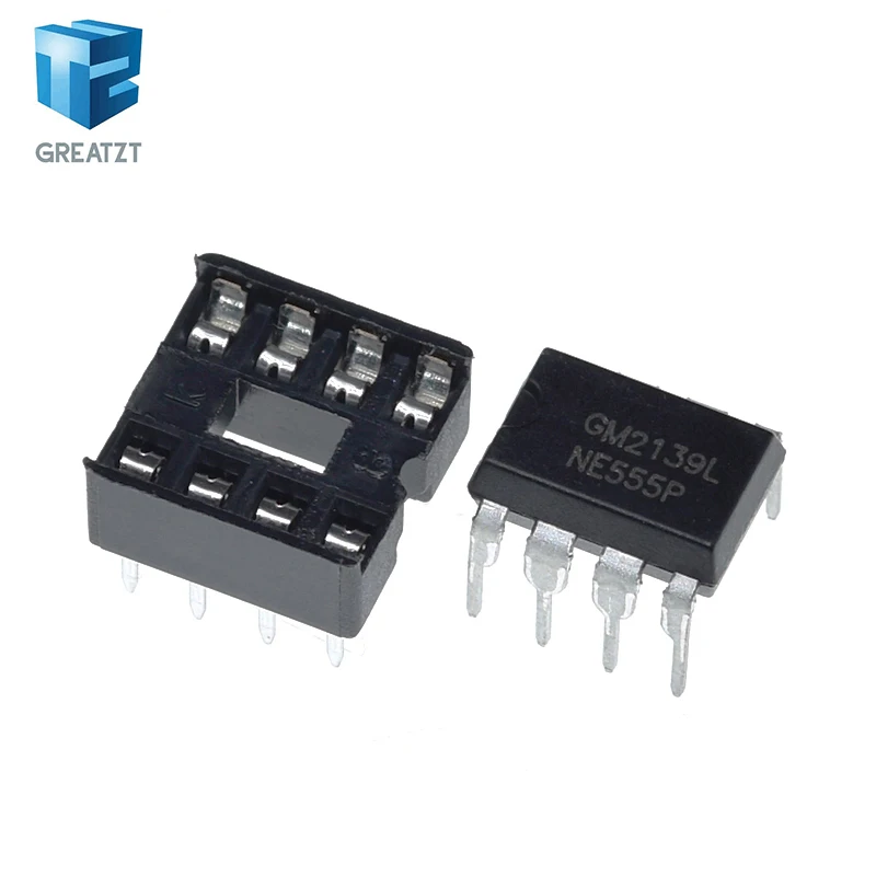 20Pcs , (10 Each) NE555 NE555P IC 555 Timer Programming Oscillator Chip & 8 Pin DIP Sockets