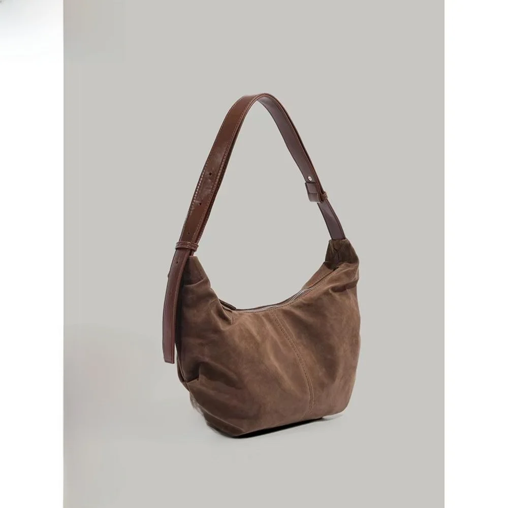 

ZAZL Mermaid Rare Design Suede Dumpling Bag Retro Crossbody Bag Underarm Bag Trendy Tote Bag for Ladies Casual Purse