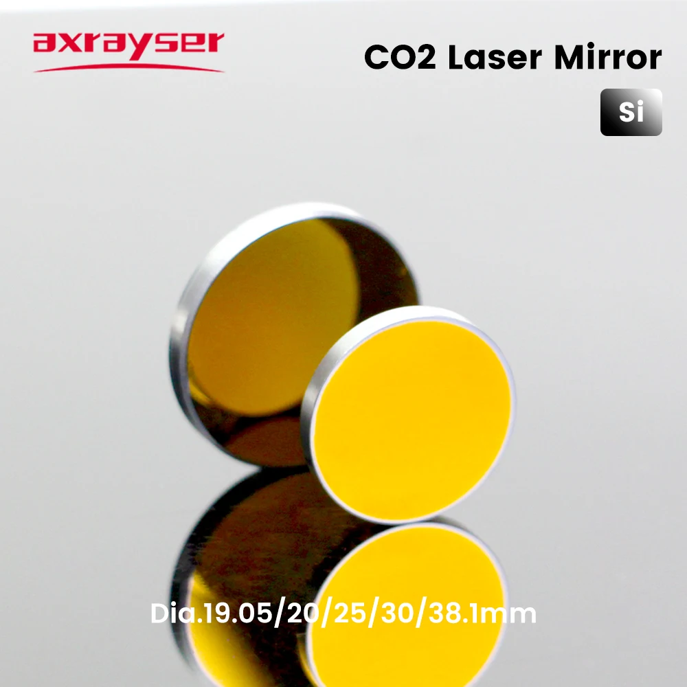 

Axrayser Co2 Laser Si Reflective Mirrors Dia19.05 20 25 30 38.1 400W for Laser Engraver Gold-Plated Silicon Reflector Lenses