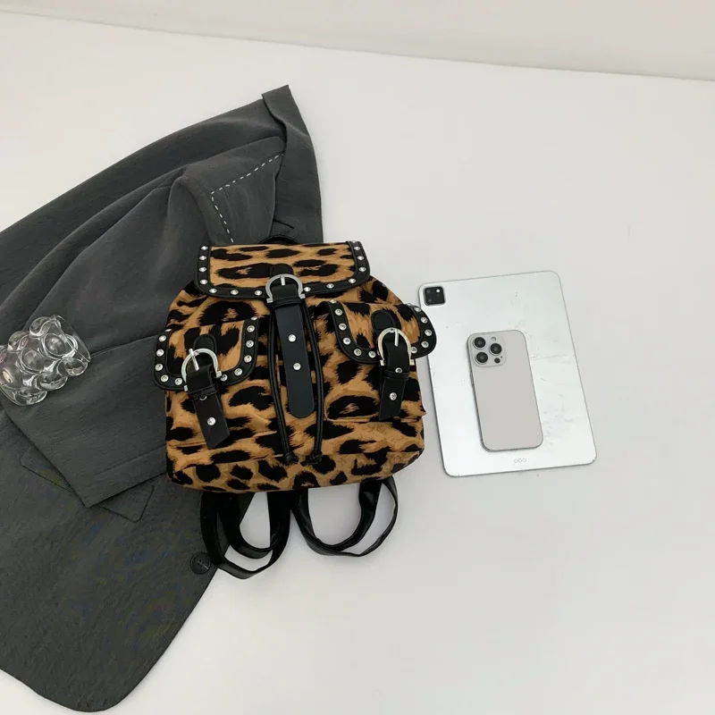 Leopard nit klamra moda Oxford tkanina torba na ramię sznurkiem Flip osobowość 2024 gorąca sprzedaż torby dla kobiet Bolsas Femininas