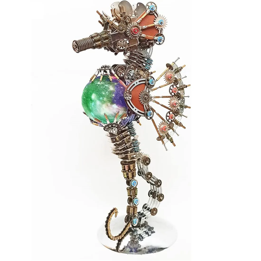 3D Puzzle Seahorse Steampunk Mechanical Metal Model Kit  DIY Assembly Kits Toy for Kids Adults Teens Collection Gift (2100PCS)