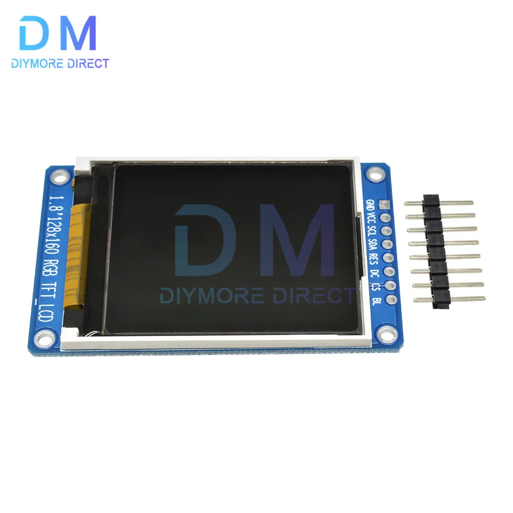 Imagem -02 - Polegada Cor Cheia 128x160 Spi Cor Cheia Tft Lcd Módulo de Exibição 3.3v Substituir Oled Fonte de Alimentação para Arduino 1.8