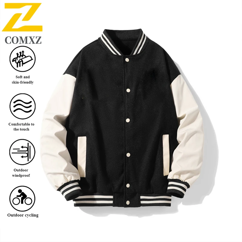 

EiAO Windbreaker Baseball Men Women Vintage American Style Waterproof Windproof Loose Fit Casual Coat Jackets for All Seasons