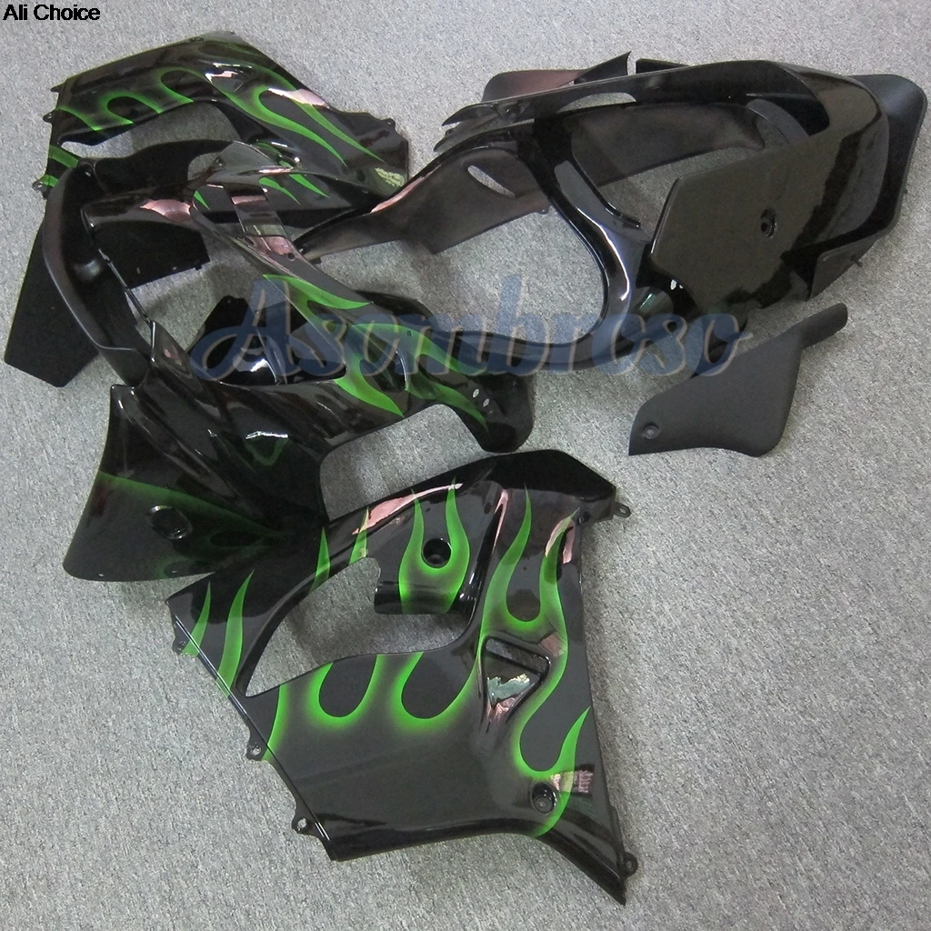 Injection Bodywork Set For Ninja ZX 9R 2000 2001 ZX-9R ZX9R Green Flame Black ABS Plastic Fairing kit