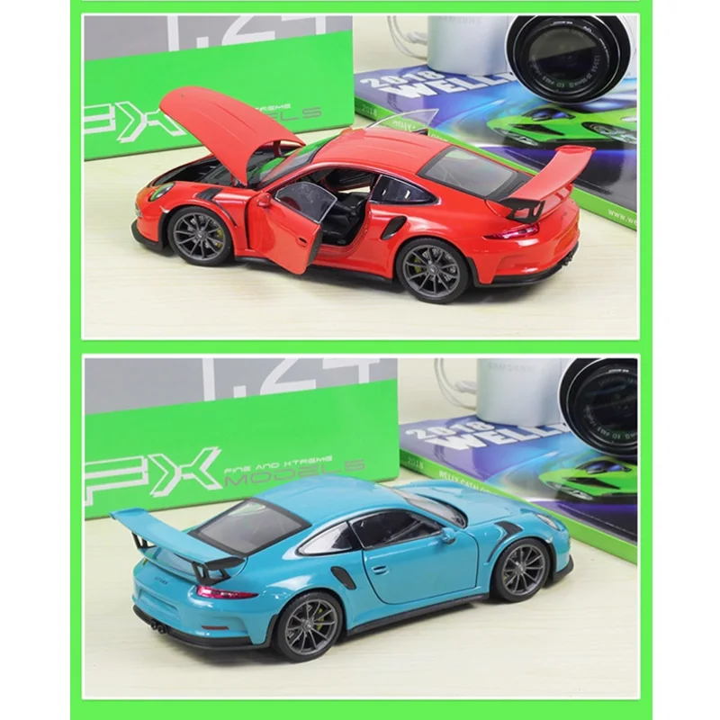 

New Product 1/24 Ratio Porsche 911 GT3 RS Simulation Alloy Car Model Figurine Toy Scene Matching Ornaments Gift Collectibles