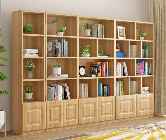 Modern Furniture Wooden Cabinet Bookcase Wood Library Book Shelves Bookcase