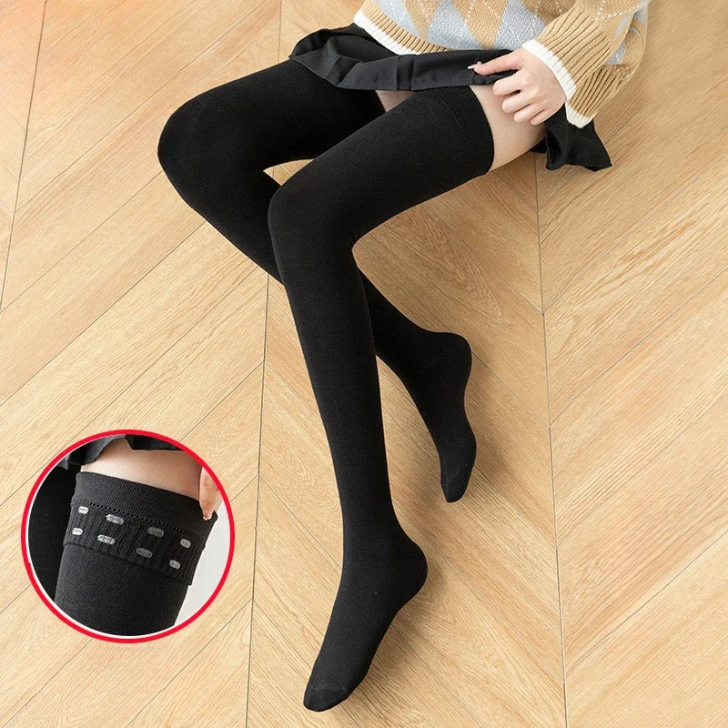 

Long Socks Thigh High Stockings Silicone Nonslip Knee High Sock Grey Women Stockings JK Girls Thigh High Socks Autumn Winter New