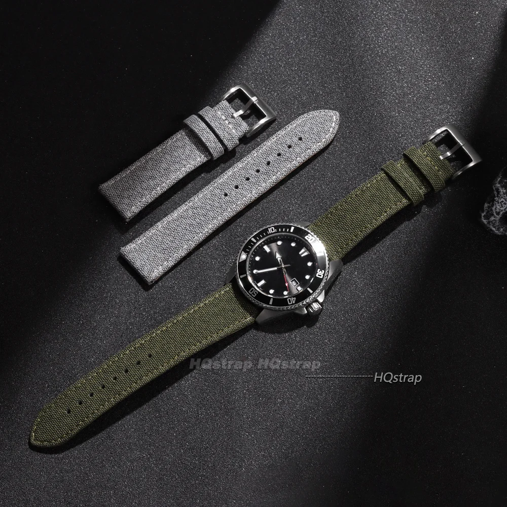 Nylon Leather Watch Strap 20mm 22mm for Rolex for Omega Universal Bracelet Quick Release Soft Sport Fabric Replacement Wristband view 5