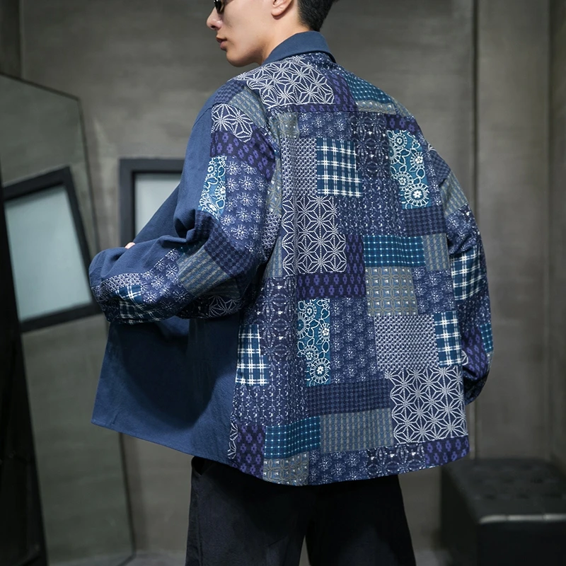 Streetwear Vintage Men's Shirts Harajuku Long Sleeve Shirt Male Baggy Plus Size Casual Men Woman Tops Paisley Clothes