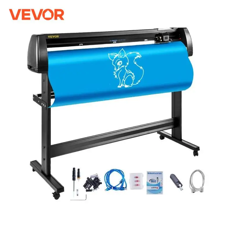 VEVOR 53 Inch Vinyl Cutter Plotter Machine 1350mm Vinyl Cutting Plotter Signmaster LCD Screen for DIY Advertising Label Making